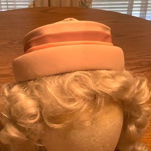 Vintage hat. Cream Tan and Peach colored. Like new